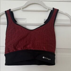 Trinys Red and Black Sports Bra